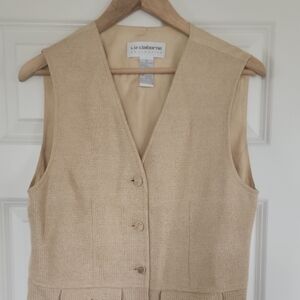 Liz Claiborne Beige Sleeveless Vest